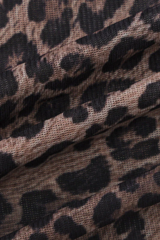 Leopard Mesh Cami Bodycon Jumpsuit Maxi Dress - Image 6