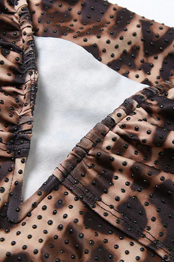 Elegant Leopard Print V Neck Formal Maxi Dress - Image 5