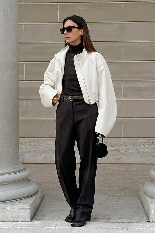 French Minimalist White Trench Jacket - Image 2