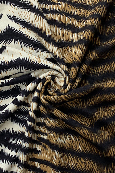 Elegant Leopard Print Fitted Sleeve Maxi Dress - Image 4