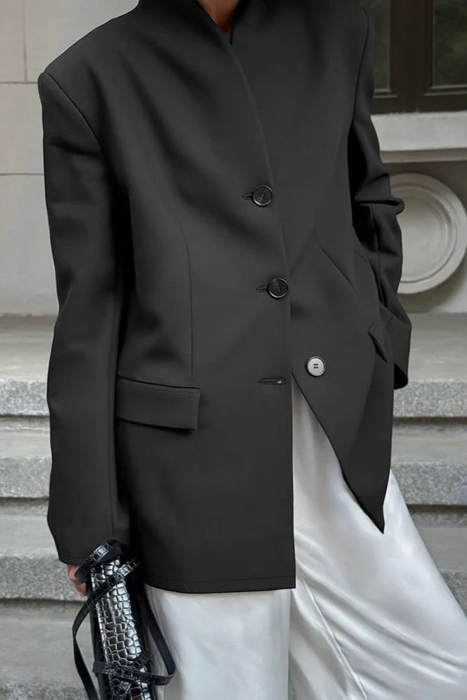 Minimalist V-neck Blazer Jacket - Image 3