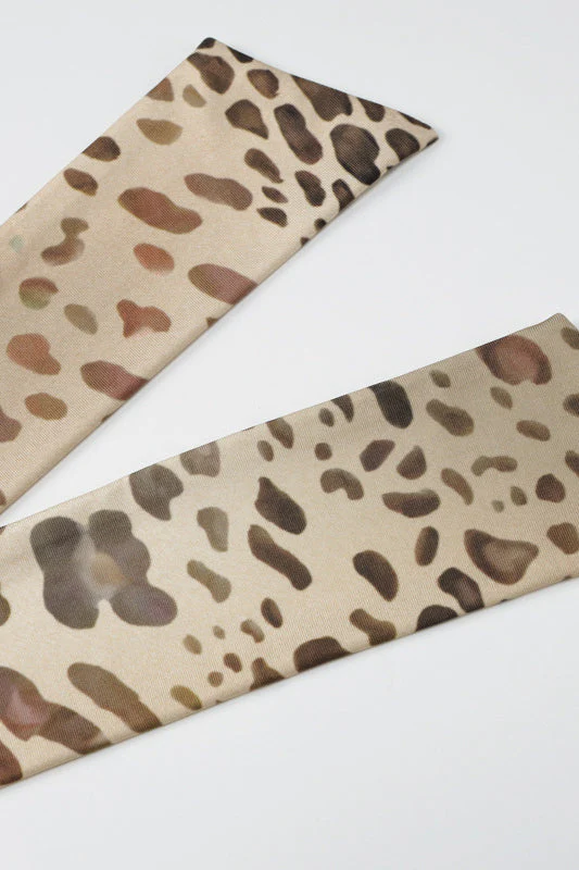Leopard Halter Tie Back Asymmetrical Maxi Dress - Image 5
