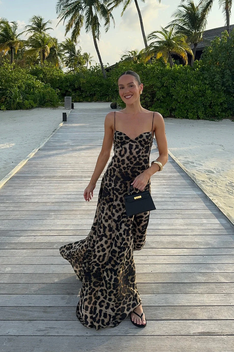 Sexy Leopard Spaghetti Strap Maxi Dress - Image 3