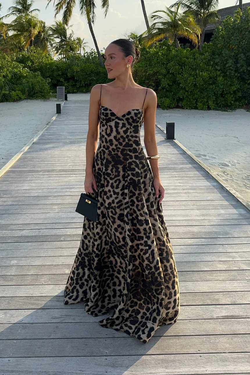 Sexy Leopard Spaghetti Strap Maxi Dress - Image 4