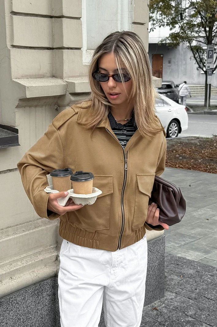Loose Fit Brown Suede Jacket - Image 5