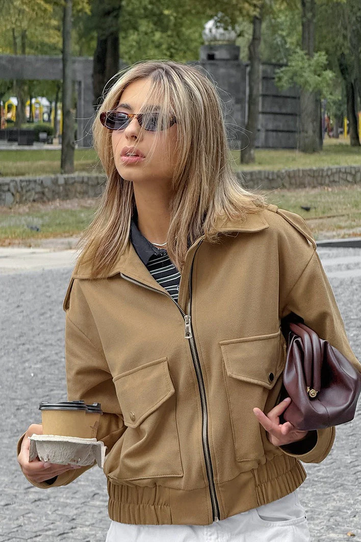 Loose Fit Brown Suede Jacket - Image 6