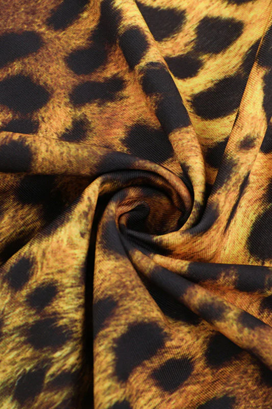 Slim Fit Leopard Cowl Backless Maxi Dress - Image 7