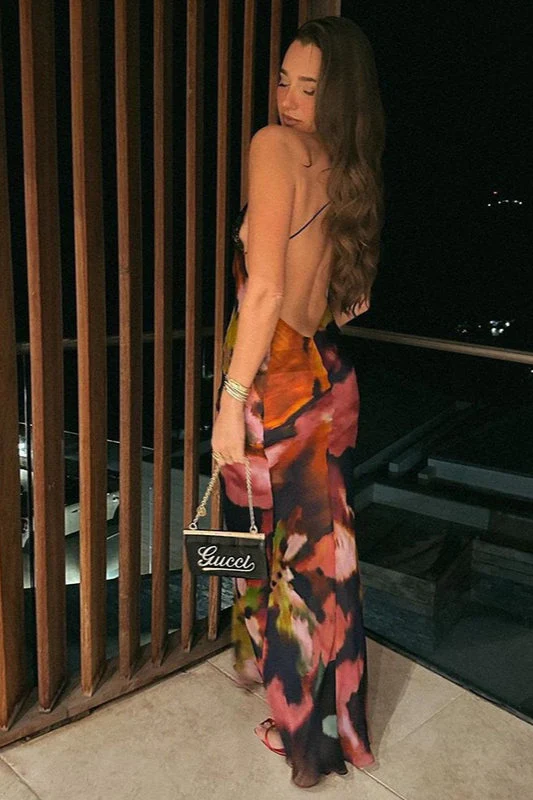Lace Spaghetti Strap Holiday Maxi Dress - Image 3