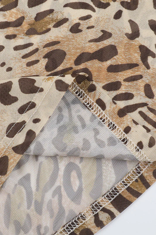 Slim Leopard Cowl Open Back Maxi Dress - Image 5