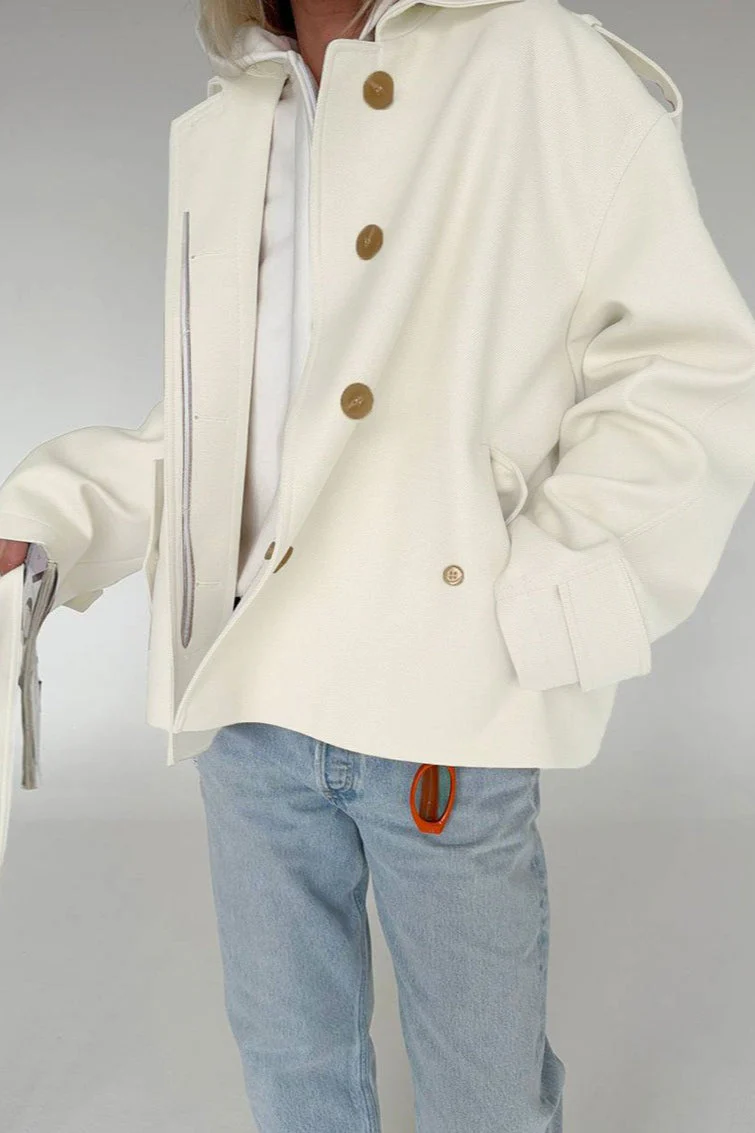 Lapel Faux Suede Drape Jacket - Image 2