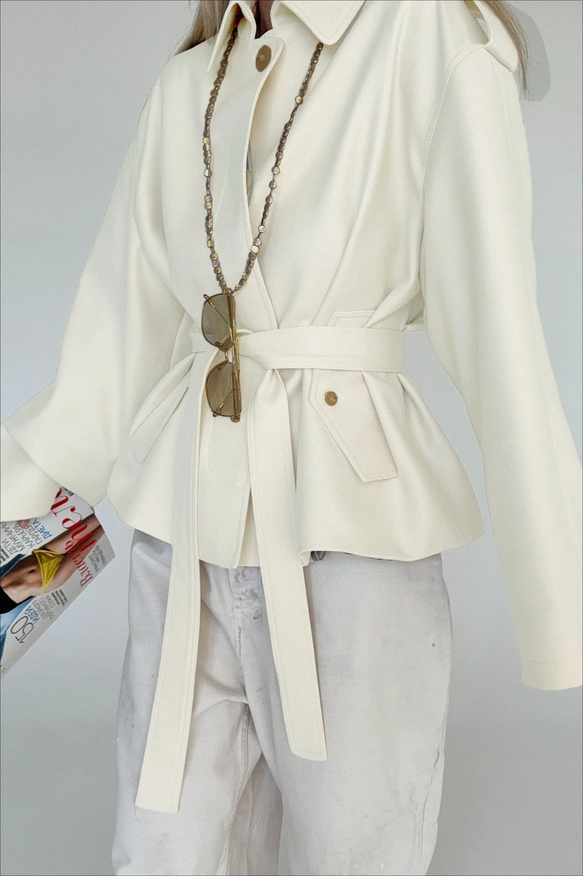 Lapel Faux Suede Drape Jacket - Image 3