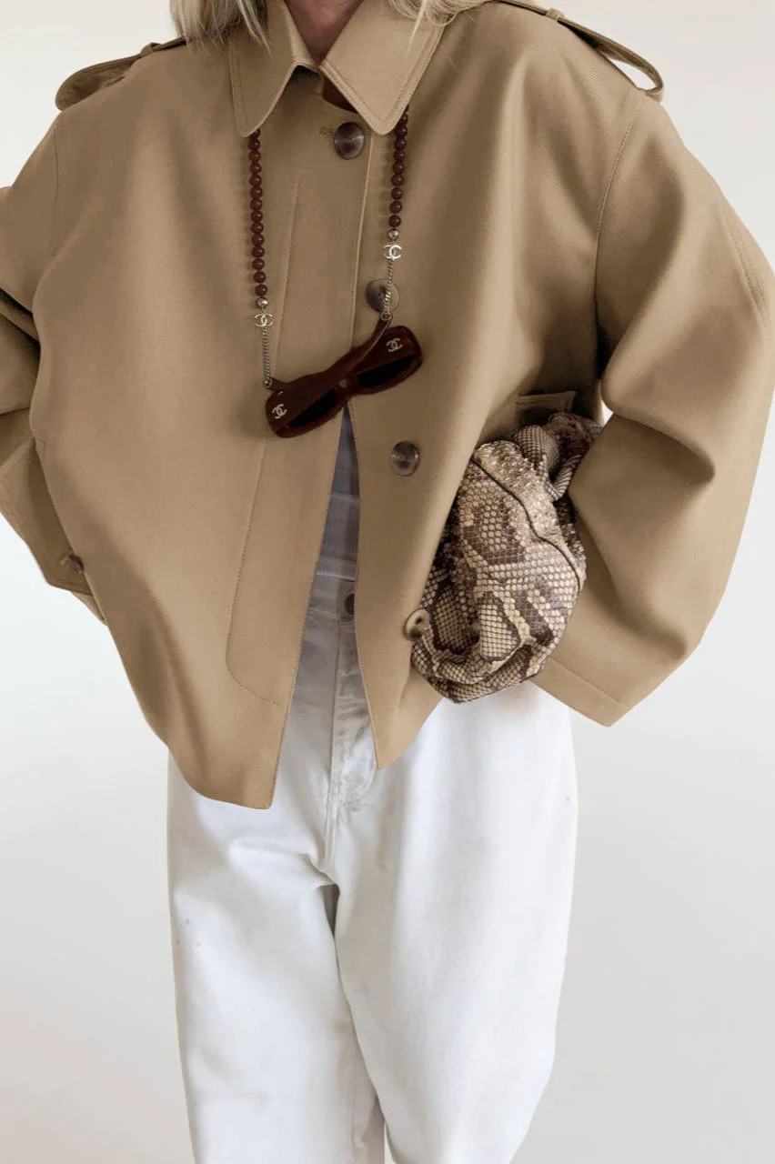 Lapel Faux Suede Drape Jacket - Image 6