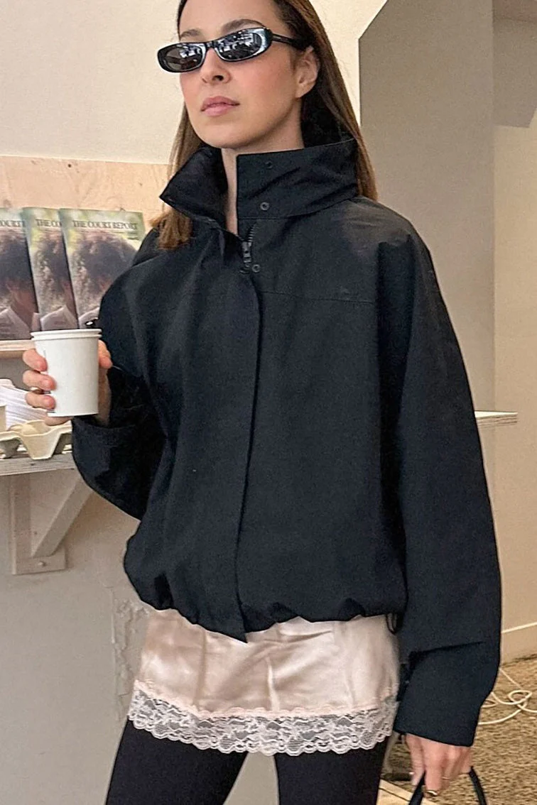 Stand Collar Windbreaker Jacket - Image 2