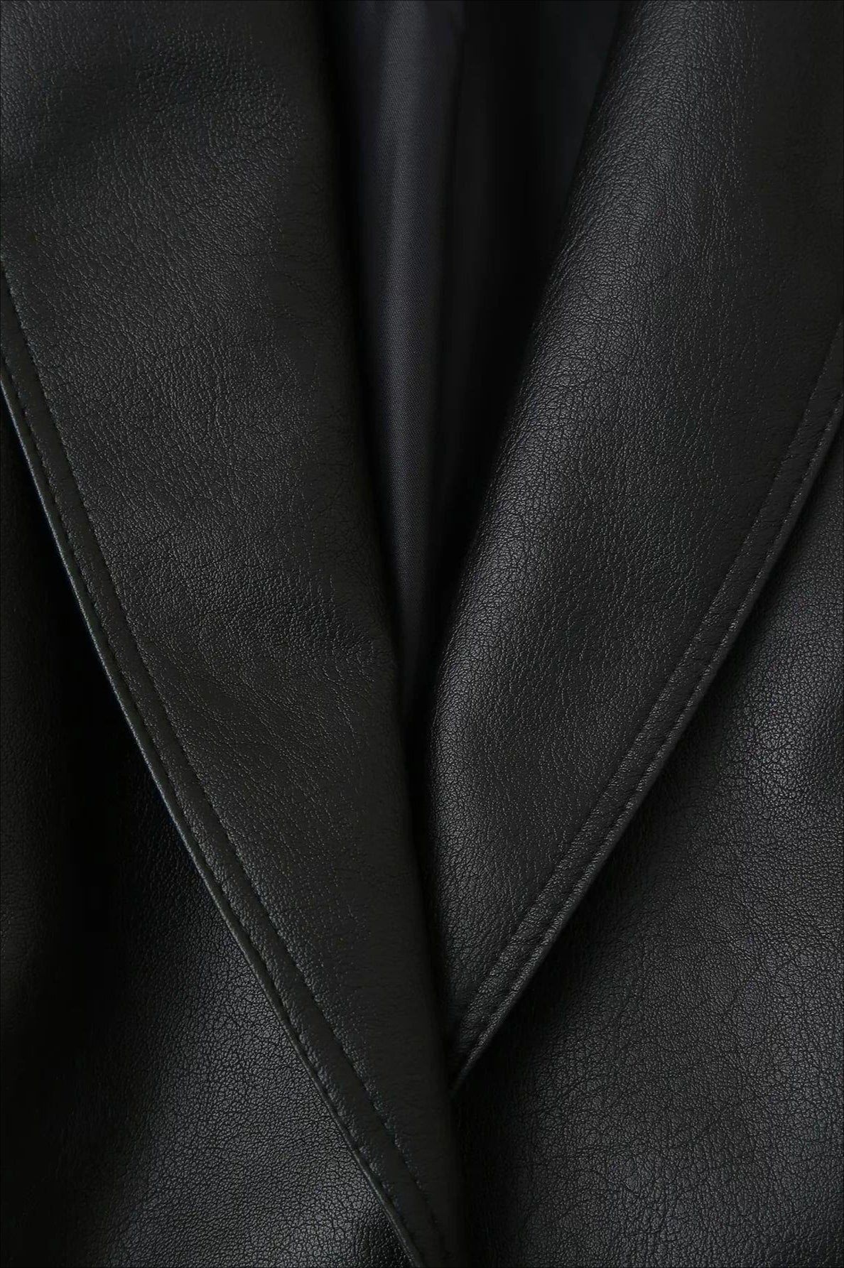 Vintage Belted PU Leather Jacket - Image 4