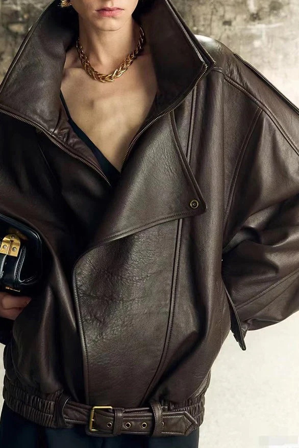 Vintage Genuine Leather Moto Jacket - Image 2