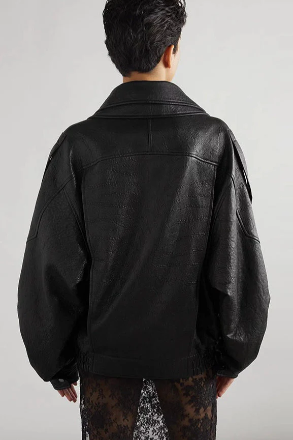 Vintage Genuine Leather Moto Jacket - Image 5