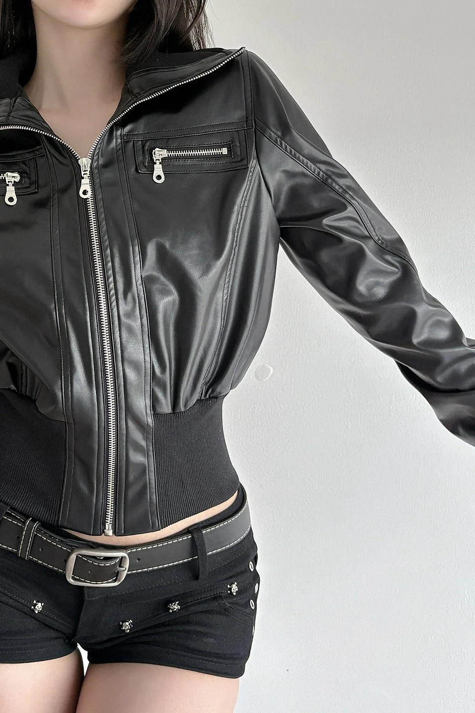 Vintage Waist Cinch Leather Jacket - Image 3