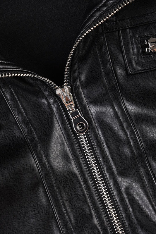 Vintage Waist Cinch Leather Jacket - Image 4