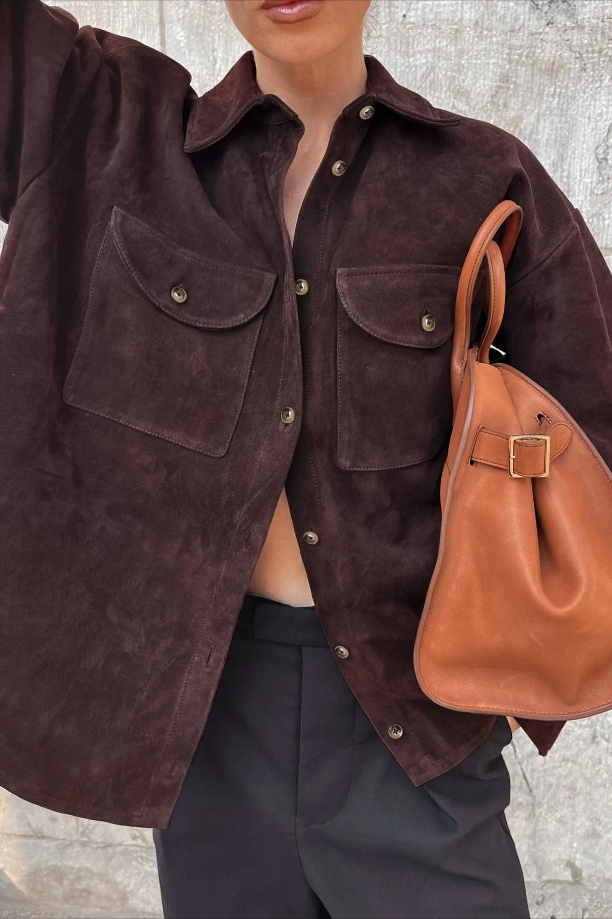 Vintage Loose Fit Suede Jacket - Image 2