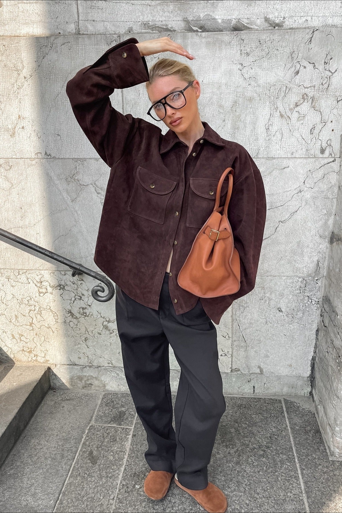 Vintage Loose Fit Suede Jacket - Image 4