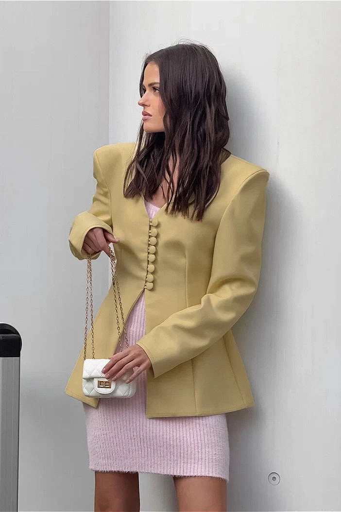 Vintage Waist Fit Blazer Jacket - Image 4