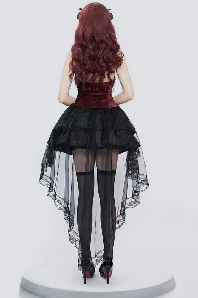 Irregular Mesh Slip Gothic Dress - Image 3