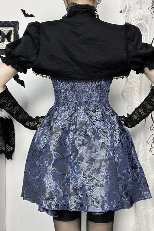 Halloween Two-Tone Jacquard Gothic Dress - Image 3