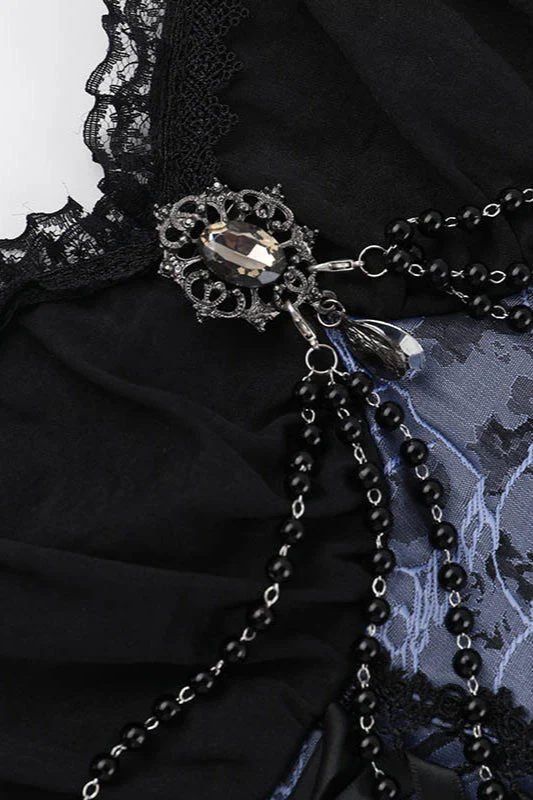 Halloween Two-Tone Jacquard Gothic Dress - Image 4