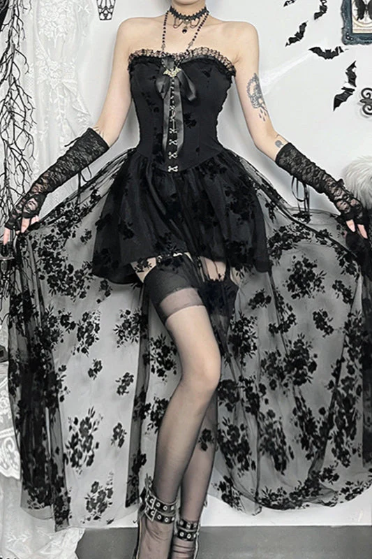 Sheer Lace Gothic Dress - Image 2