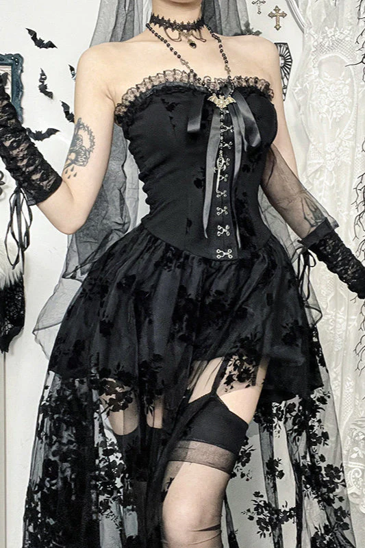 Sheer Lace Gothic Dress - Image 3