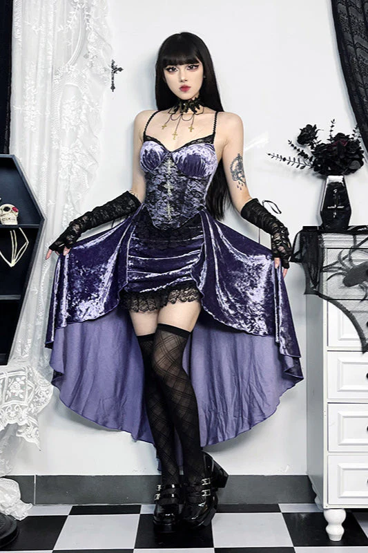 Dark Elegance Purple Gothic Dress - Image 3