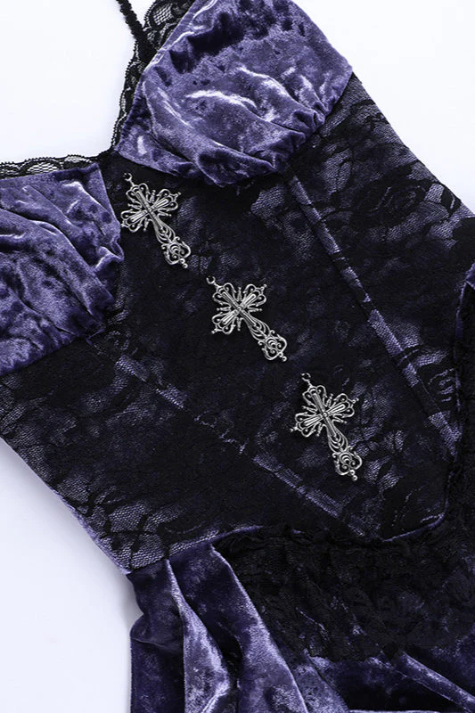 Dark Elegance Purple Gothic Dress - Image 4
