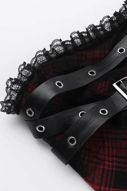 Slim Check Bodycon Gothic Dress - Image 5