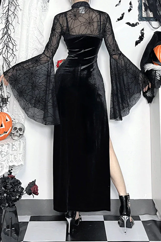 Sheer Spiderweb Gothic Dress - Image 3