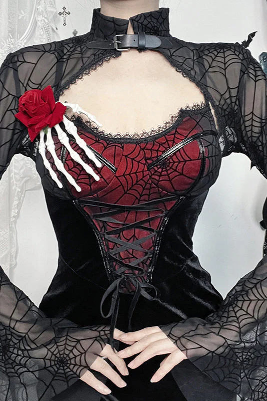 Sheer Spiderweb Gothic Dress - Image 5