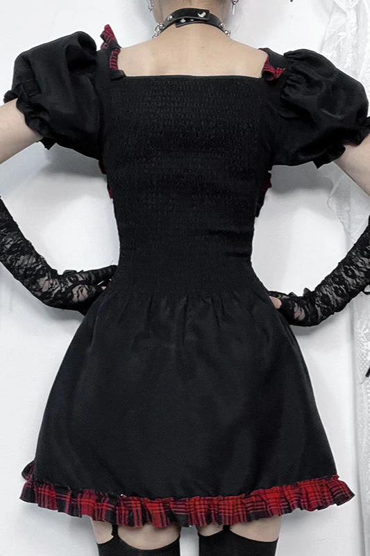 Rock Style Check Gothic Dress - Image 3