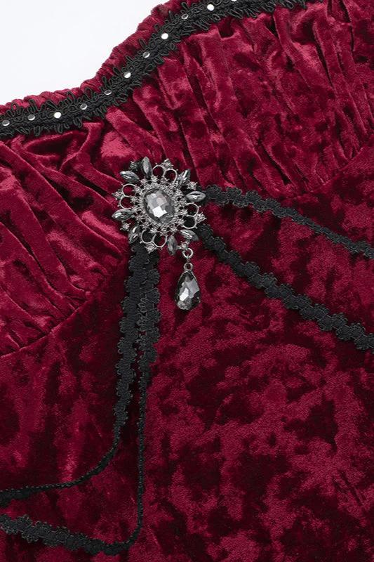 Elegant Ruffle Lace Gothic Dress - Image 5