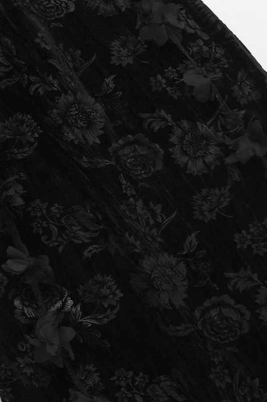 Floral Velvet Strap Gothic Dress - Image 4