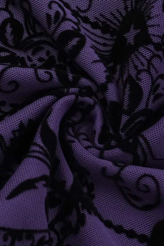 Sheer Floral Strap Gothic Dress - Image 5