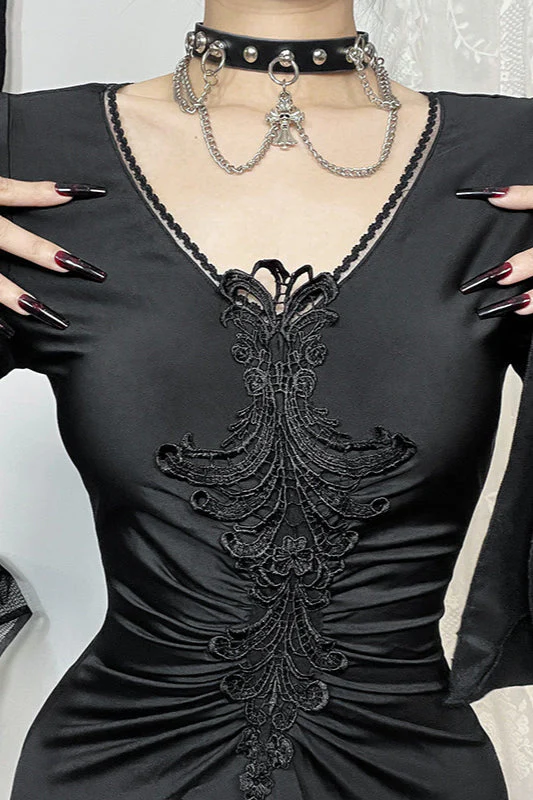 Slim Fit Dark Gothic Dress - Image 4