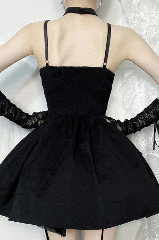 Sexy Cross Halter Strap Gothic Dress - Image 3