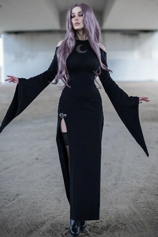Bell Sleeve Sheer Gothic Dress - Image 3
