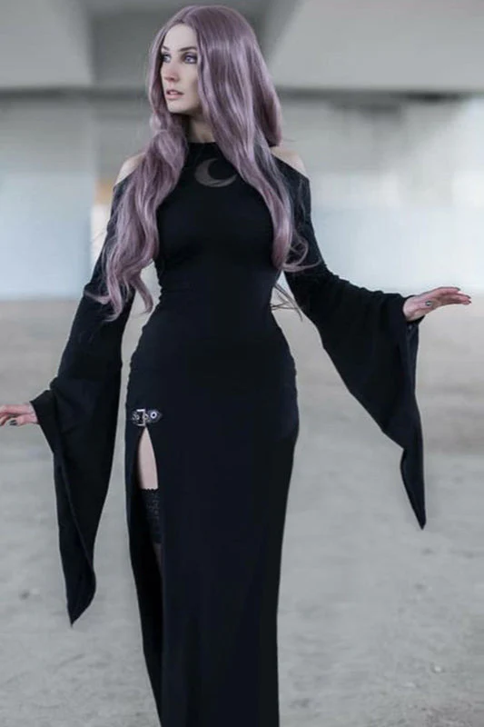 Bell Sleeve Sheer Gothic Dress - Image 4
