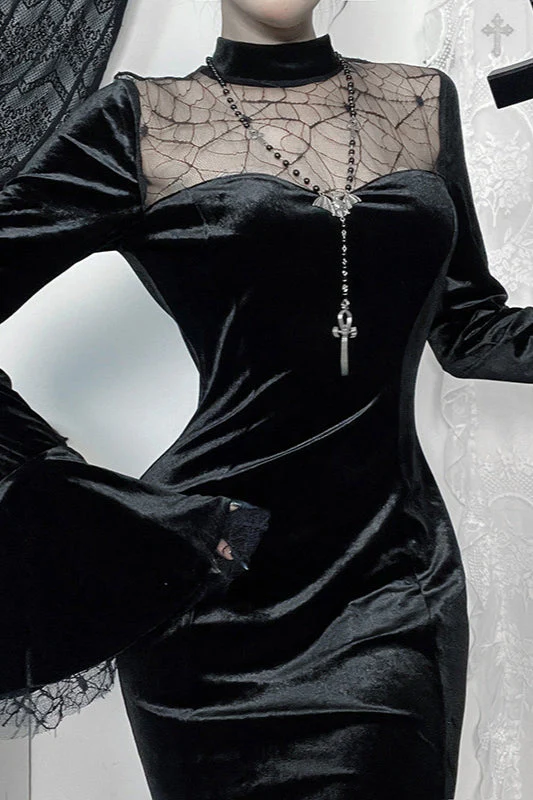 Spider Lace Gothic Dress - Image 4