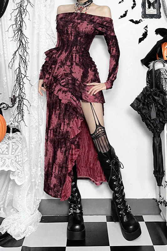 Sexy Bardot Gothic Dress - Image 2