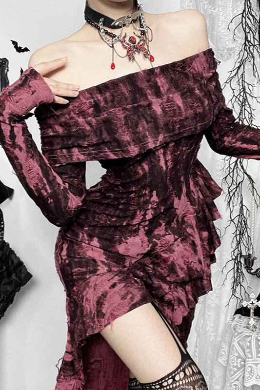 Sexy Bardot Gothic Dress - Image 3