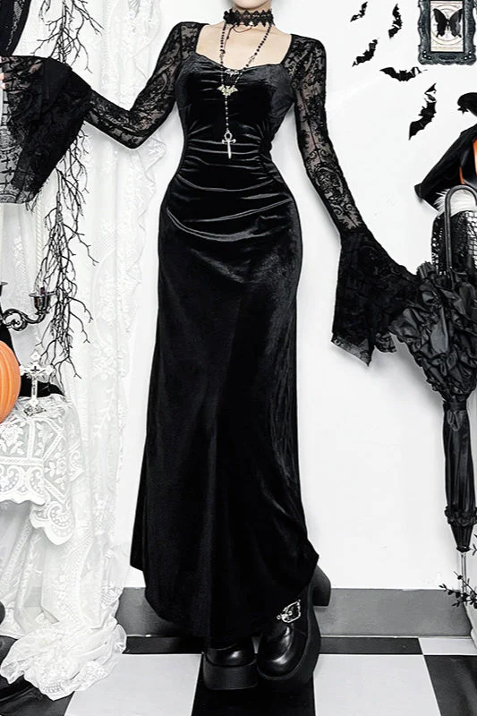 Velvet Vintage Gothic Dress - Image 2