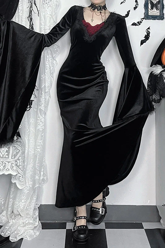 Elegant Open Back Gothic Dress - Image 2