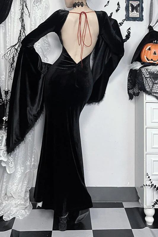Elegant Open Back Gothic Dress - Image 3