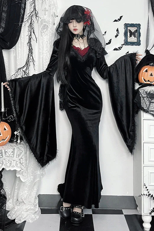 Elegant Open Back Gothic Dress - Image 4